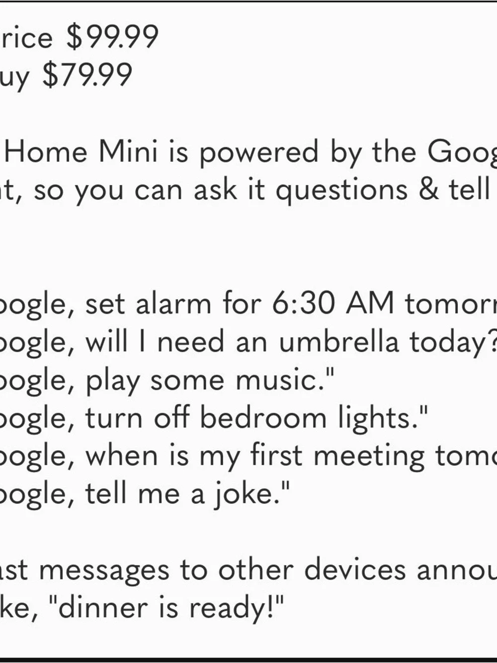 google Home Smart Speaker in White and Light Gray